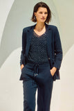 Joseph Ribkoff Seersucker Straight Blazer - Midnight Blue