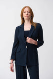 Joseph Ribkoff Seersucker Straight Blazer - Midnight Blue
