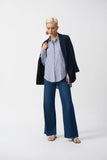 Joseph Ribkoff Striped Stretch Cotton Shirt - Midnight Blue/White