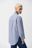 Joseph Ribkoff Striped Stretch Cotton Shirt - Midnight Blue/White