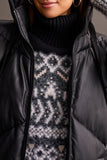 Tribal Long Sleeveless PU Puffer