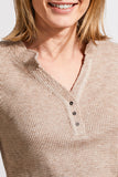 Tribal Henley Top With Buttons