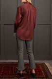 Tribal Flowy Satin Button-Up Shirt