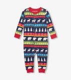 Little Blue House Navy Fair Isle Baby Union Suit