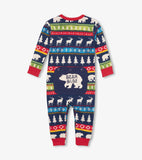 Little Blue House Navy Fair Isle Baby Union Suit