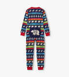 Little Blue House Navy Fair Isle Kids Union Suit