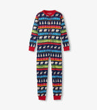 Little Blue House Navy Fair Isle Kids Union Suit
