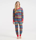 Little Blue House Navy Fair Isle Adult Union Suit