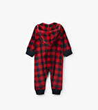 Little Blue House Buffalo Plaid Baby Hooded Fleece Jumpsuit