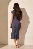 Tribal Short Sleeve Dress w/ Front Self Belt
