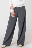 Room 34 Wide Leg Ribbed Pant - Charcoal Heather