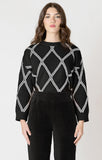 Dex Diamond Check Sweater - Black