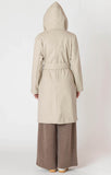 Room 34 Belted Hooded Coat - Stone