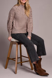 Tribal Mock Neck Sweater - Wood