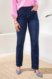 Tribal Sophia Pull On Straight Jeans W/Pockets - Darknight