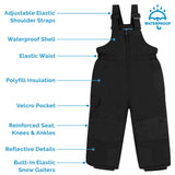 Jan & Jul Kids Snow Overalls | Black
