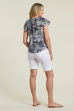 Frilled-Sleeve Textured Cotton Blouse