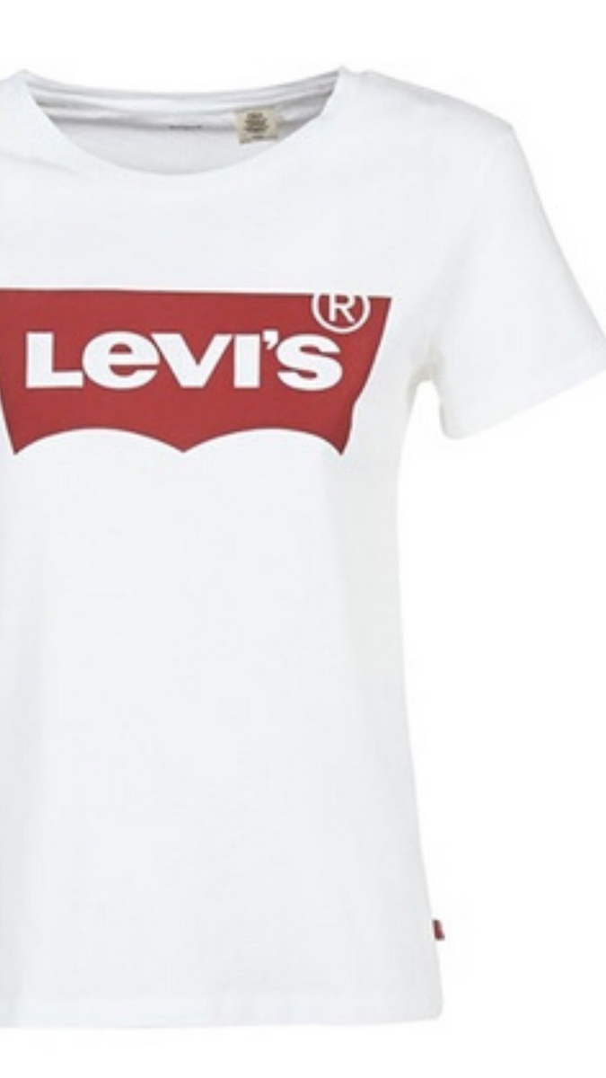 Levi's white t shirt with red logo online