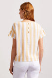 Knotted Flutter-Sleeve Blouse