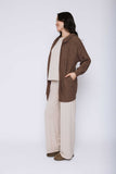 Orb Olivia-Hooded Cable Cardigan - Cocoa