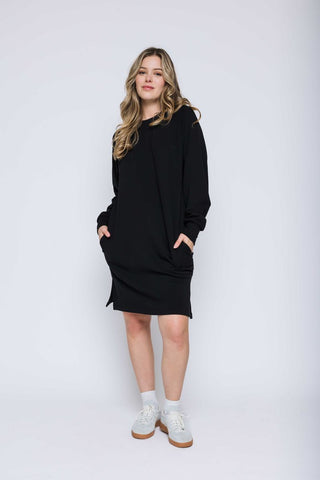 Orb Nadia-Luxe Fleece Dress - Black
