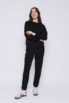 Orb Jenna-Luxe Fleece Crew - Black