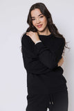 Orb Jenna-Luxe Fleece Crew - Black
