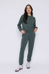 Orb Jenna-Luxe Fleece Crew - Thyme