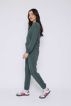 Orb Jenna-Luxe Fleece Crew - Thyme