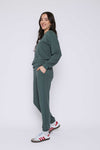 Orb Jenna-Luxe Fleece Crew - Thyme