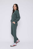 Orb Jenna-Luxe Fleece Crew - Thyme