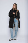 Orb Sydney-Reversible Sherpa Lined Coat - Black