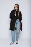 Orb Sydney-Reversible Sherpa Lined Coat - Black