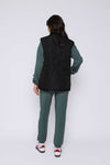 Orb Julie-Reversible Sherpa Lined Vest - Black