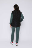 Orb Julie-Reversible Sherpa Lined Vest - Black