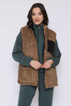 Orb Julie-Reversible Sherpa Lined Vest - Black