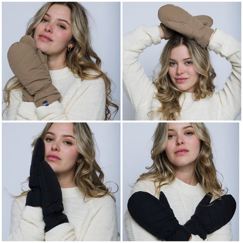Orb Let It Snow Puffer Mitts - Black/Brown