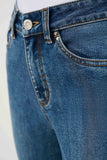 Joseph Ribkoff Slim Fit Cropped Jeans With Rolled Hem - Denim Medium Blue