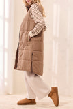 Tribal Long Zip Front Quilted Vest- Fossil