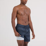 Saxx Sea To Shore 2N1 Volley Short 6" - Agitated Stripe Indigo