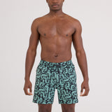 Saxx Sea To Shore 2N1 Volley Short 6" - Crock Rock-Ebony