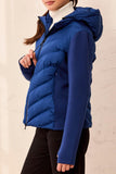 Tribal Zip Front Puffer With Removable Hood- Estate Blue