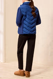 Tribal Zip Front Puffer With Removable Hood- Estate Blue
