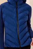 Tribal Zip Front Puffer With Removable Hood- Estate Blue
