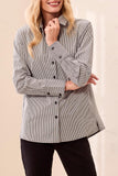 Tribal Button Front Shirt With Side Pannels- Black