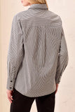 Tribal Button Front Shirt With Side Pannels- Black