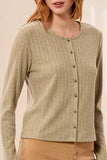 Tribal Crewneck Cardigan- Aloe
