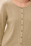 Tribal Crewneck Cardigan- Aloe