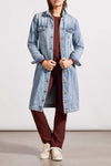 Tribal Long Denim Duster With Pockets