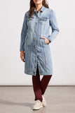 Tribal Long Denim Duster With Pockets